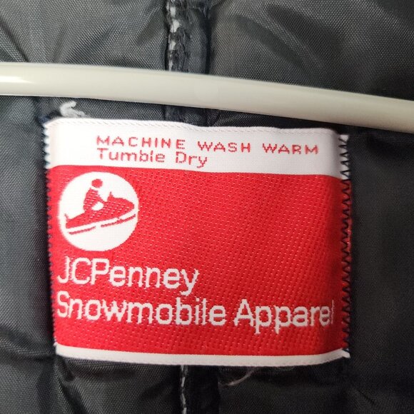 Vintage Snowmobile Suit Men's Large Tall Navy Blue One Piece Belted USA Made 70s - Picture 10 of 16